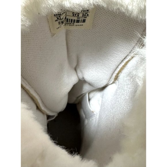 NIKE White Cream Tall Faux Fur Pom Pom Snow Winter Boots Women - Size 6.5 - Picture 7 of 10